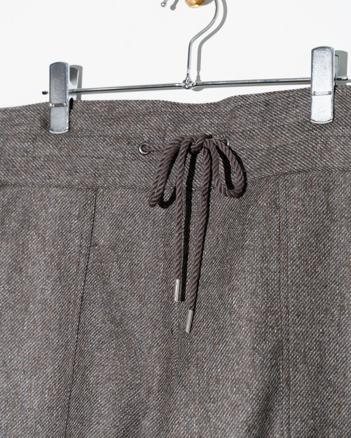WOOL DRAWCODE PANTS - BROWN