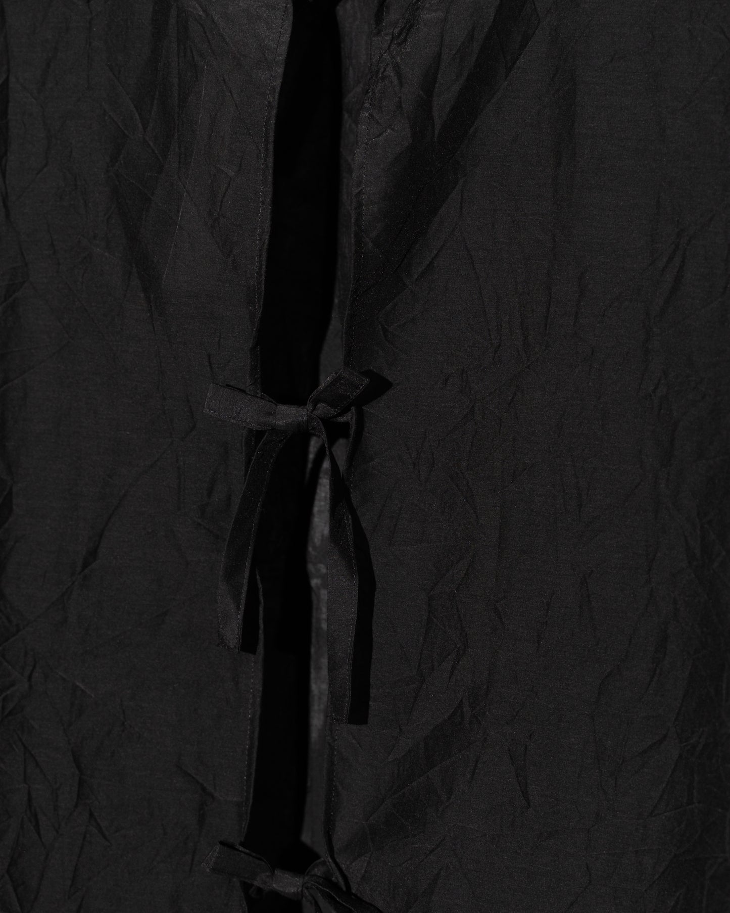 COTTON SILK BLOUSE JACKET - BLACK