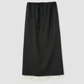 WOOL TROPICAL LAYERED SKIRT - CHARCOAL
