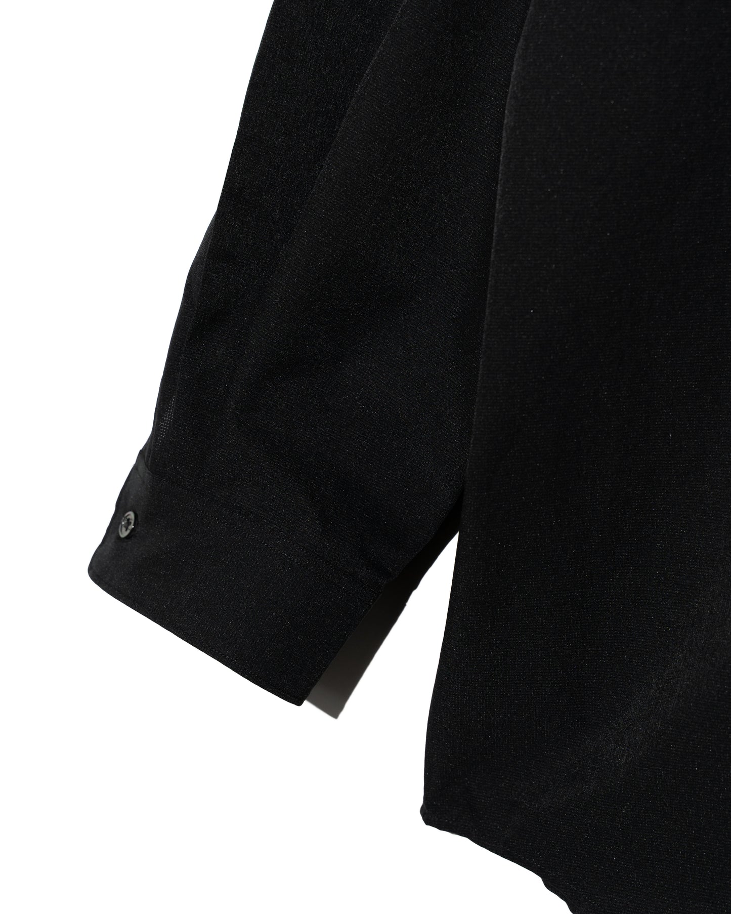 QUICK DRY STRETCH OPEN COLLAR SHIRT - BLACK