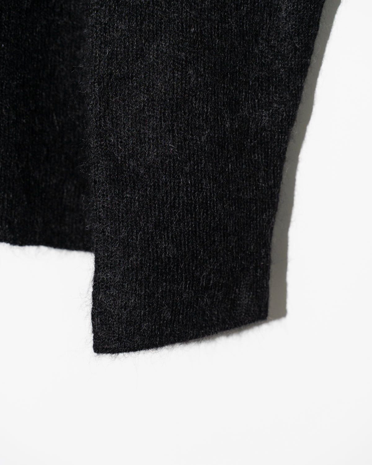KID MOHAIR KNIT SHIRTS - BLACK