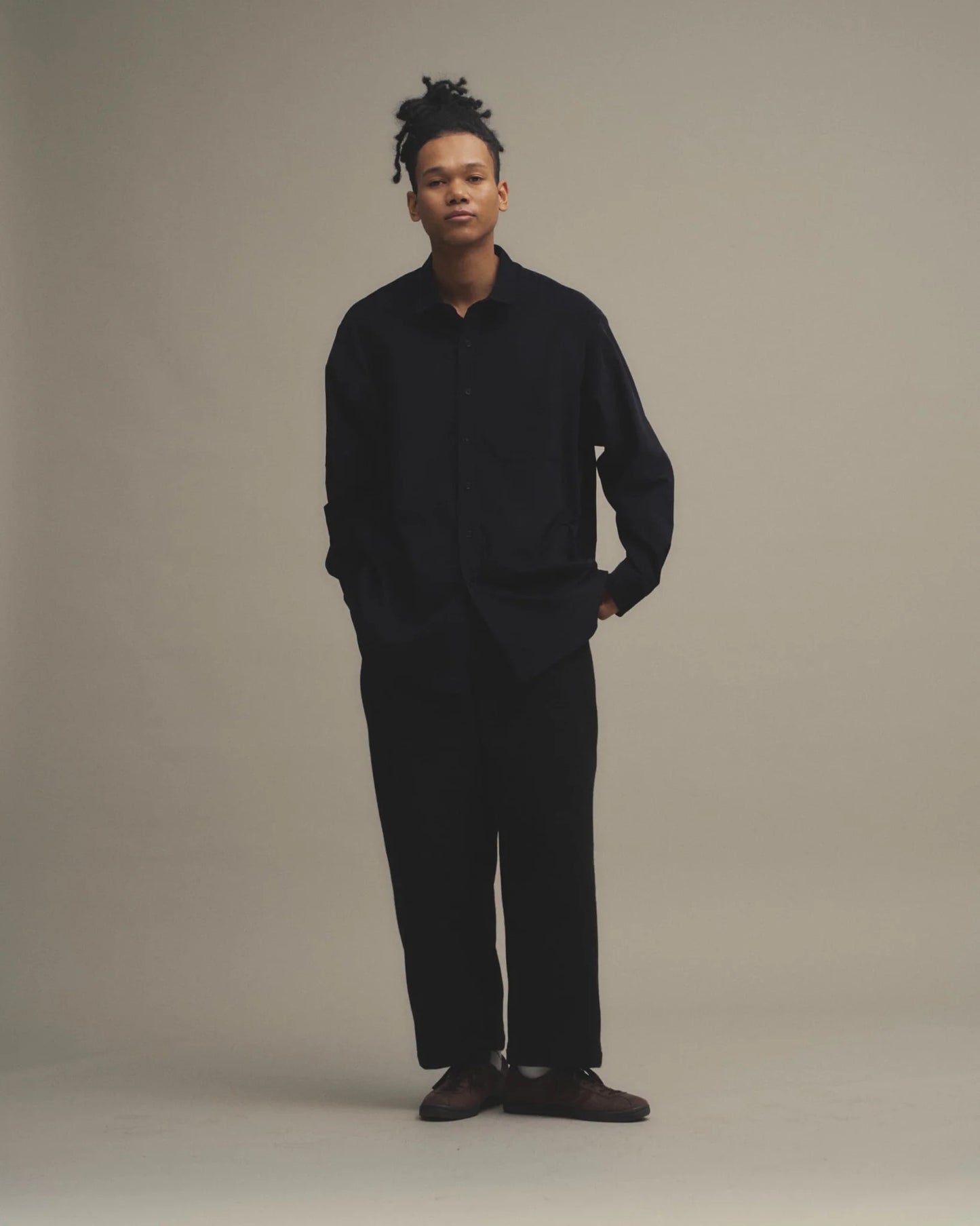 ORGANIC COTTON CORDUROY SHIRT - BLACK