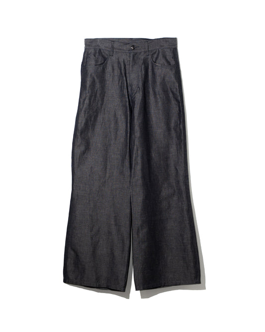CONTOUR 5 TROUSERS - ED. INDIGO LINEN BLEND