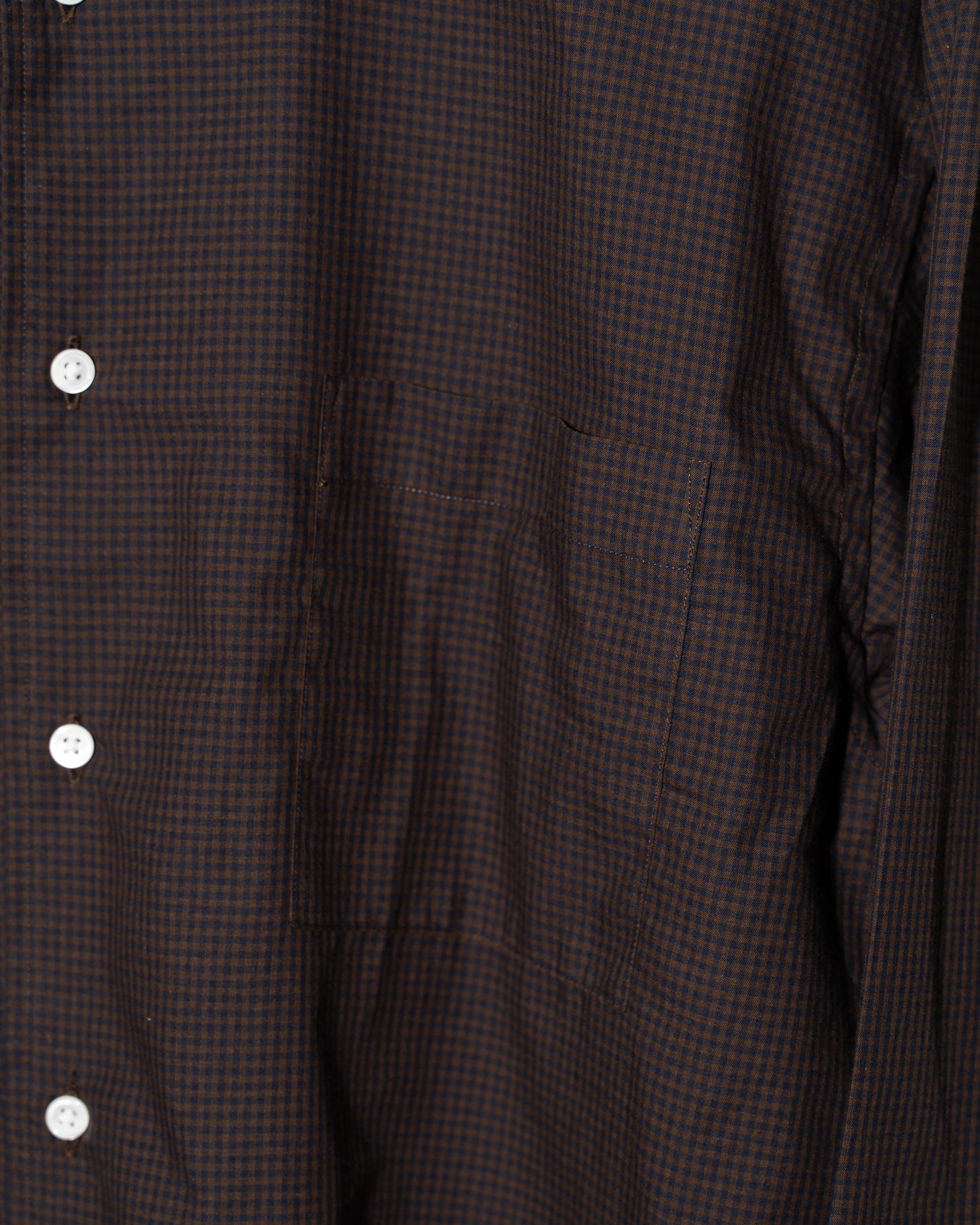 COTTON SILK CHECK SHIRT (femme)  - BROWN