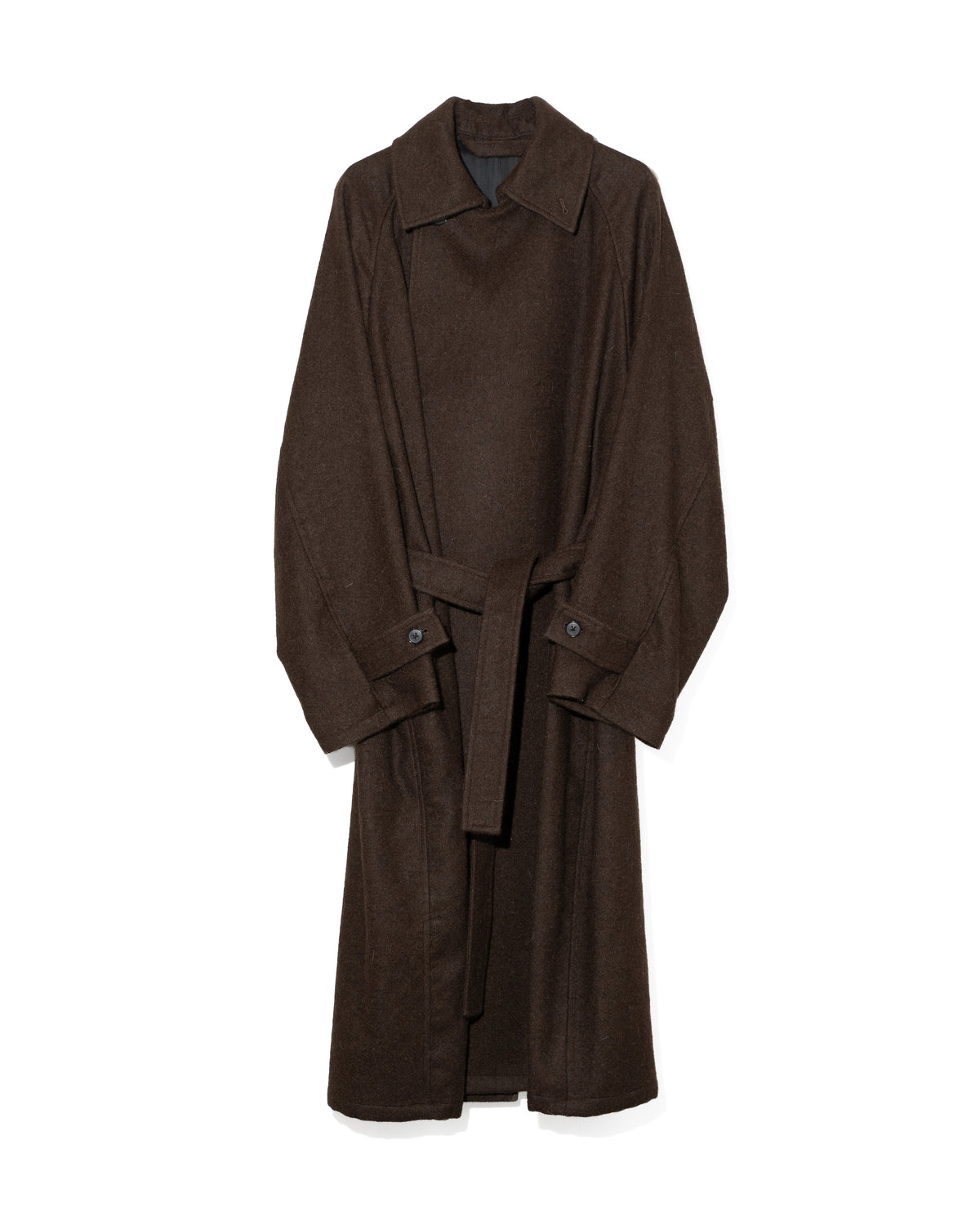 ALPACA OVERSIZE COAT - DEEP BROWN
