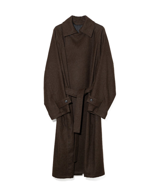 ALPACA OVERSIZE COAT - DEEP BROWN