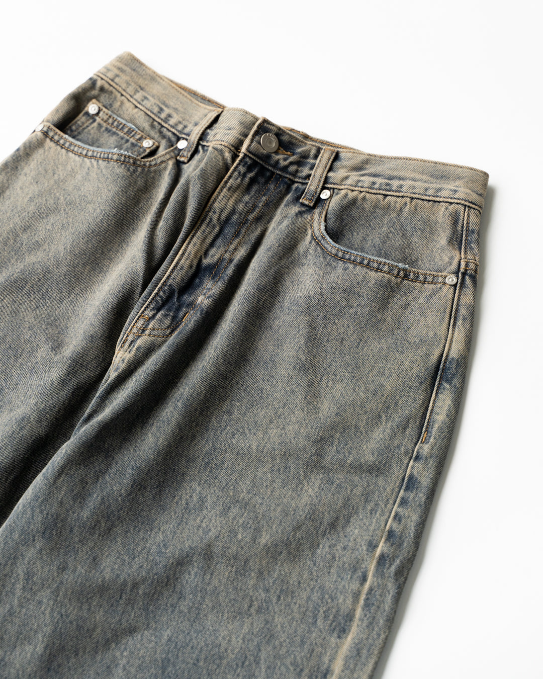 GREY ACID WASH EXTENDED CUT LUFT JEANS - GREY ACID WASH