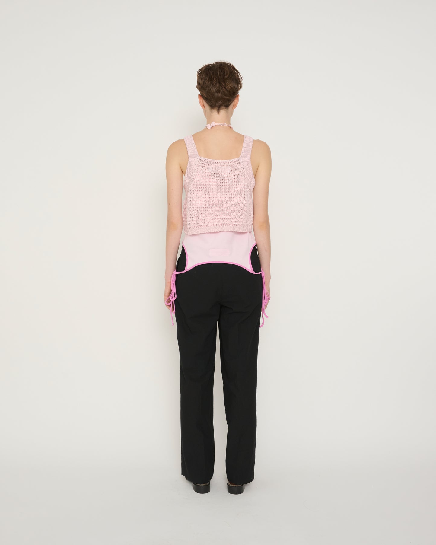 COTTON UP DOWN RIBBON CAMISOLE - PINK