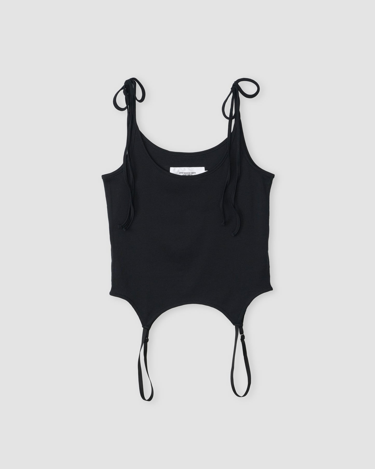 COTTON UP DOWN RIBBON CAMISOLE - BLACK