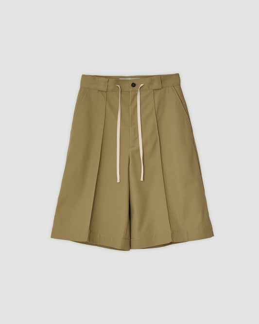 COTTON POLYESTER TWILL SHORT PANTS - KHAKI
