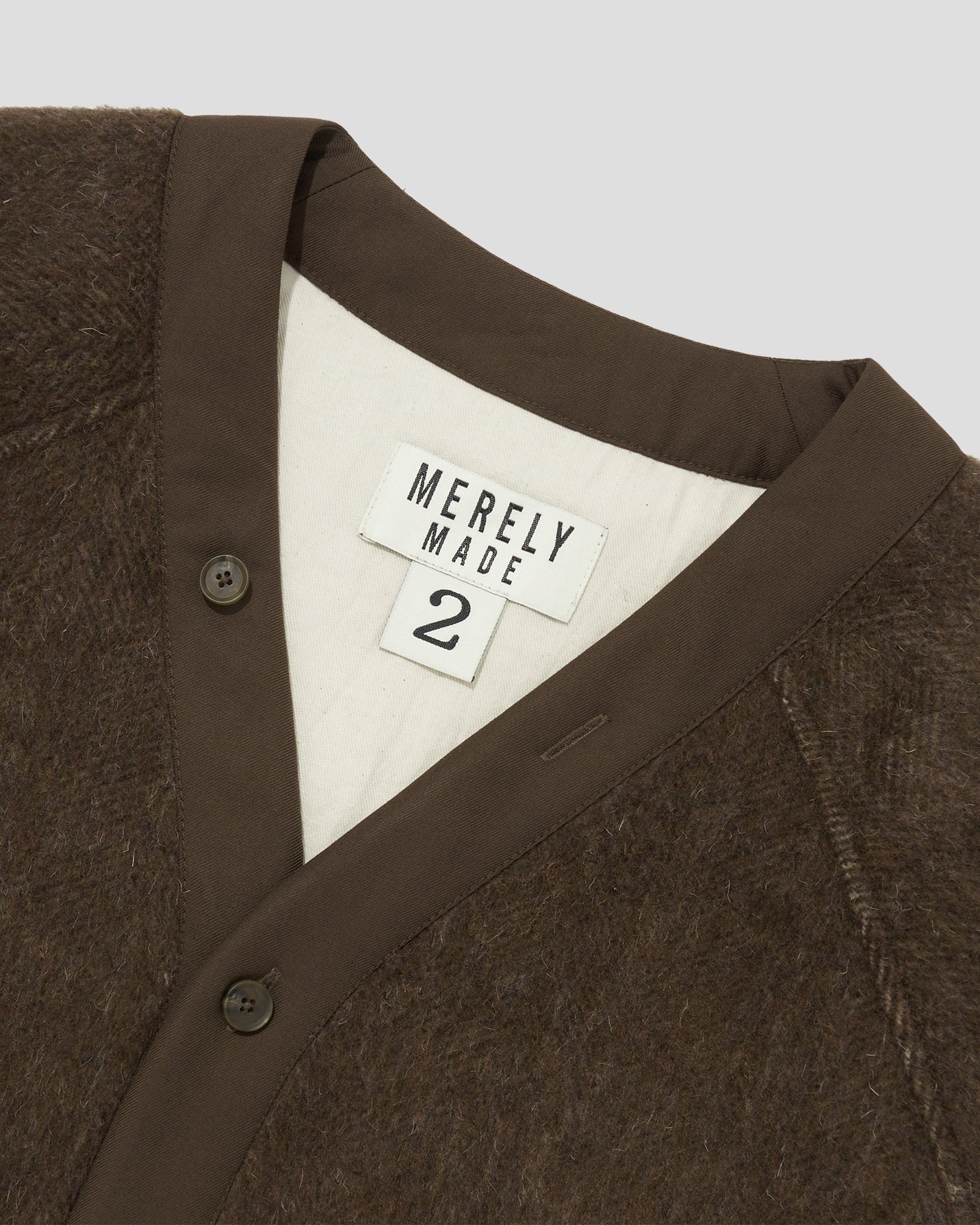 WOOL BLEND MELTON BERKUT CARDIGAN - VAN DYKE BROWN