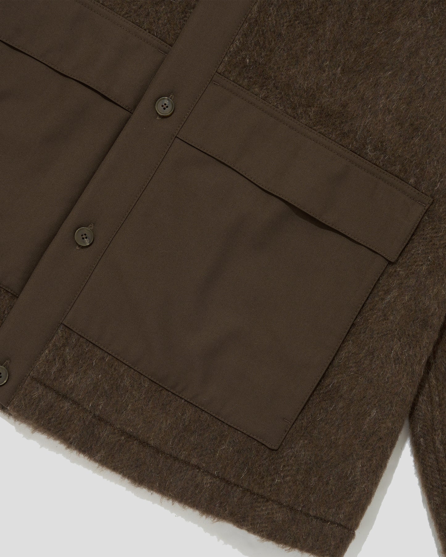 WOOL BLEND MELTON BERKUT CARDIGAN - VAN DYKE BROWN