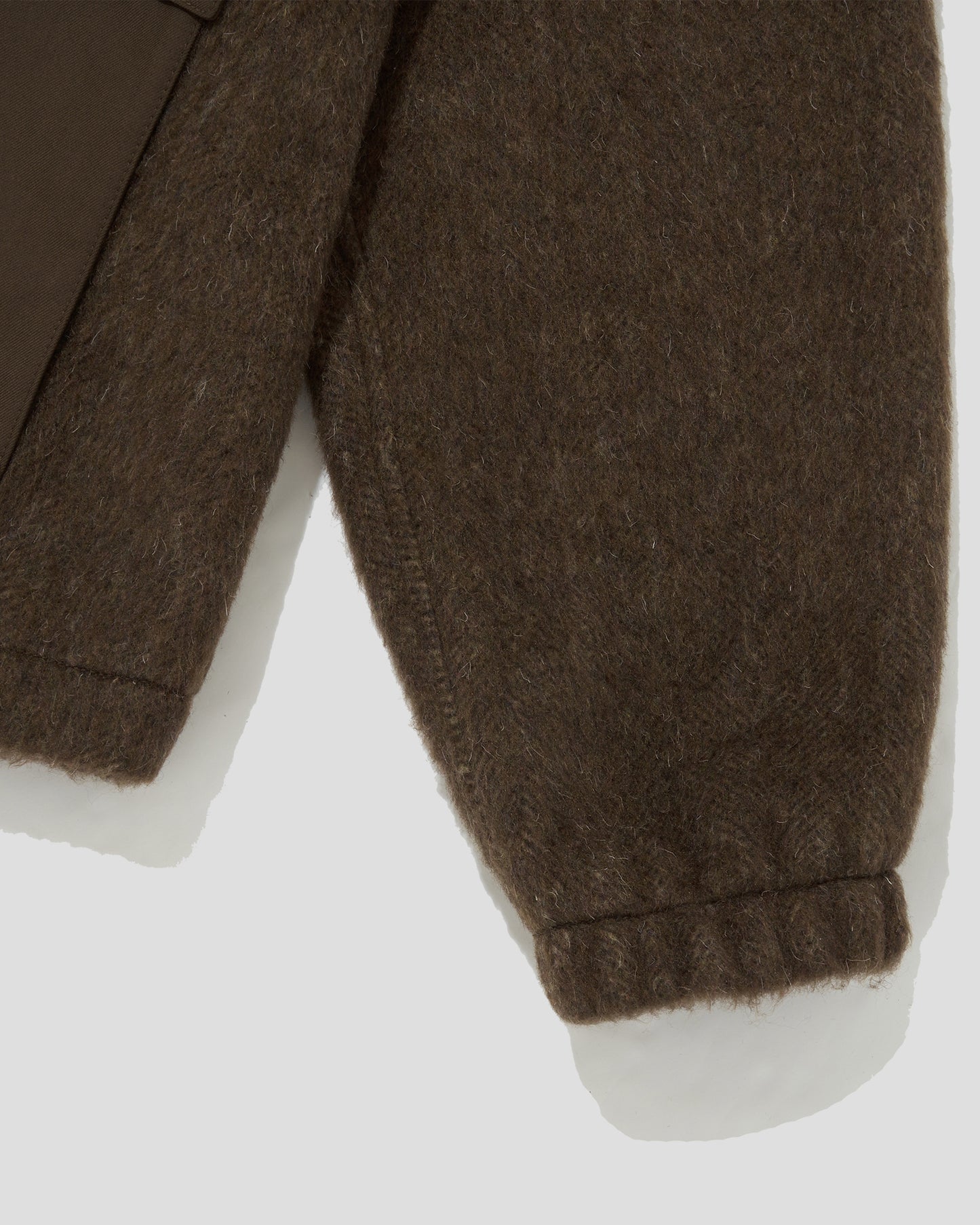 WOOL BLEND MELTON BERKUT CARDIGAN - VAN DYKE BROWN