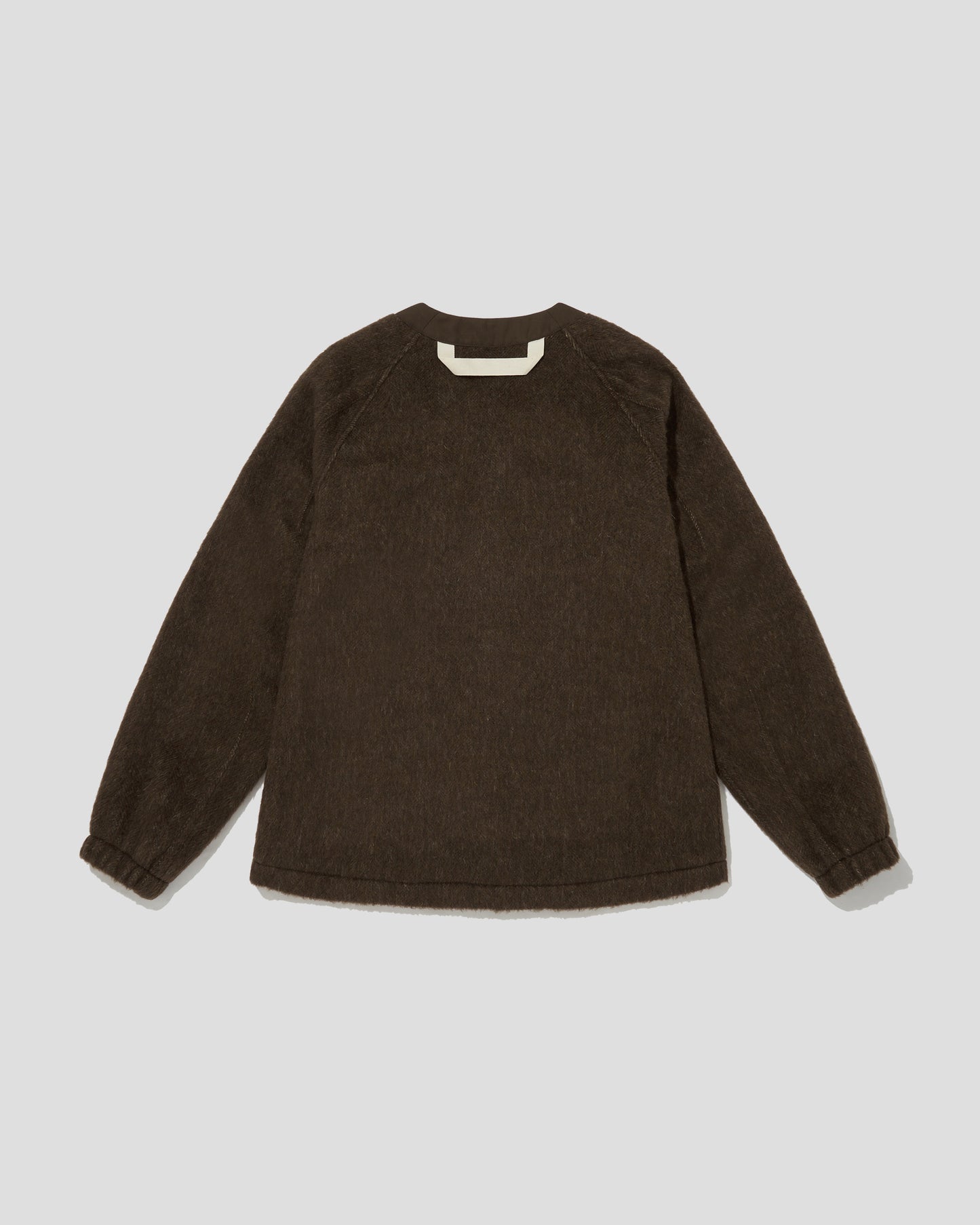 WOOL BLEND MELTON BERKUT CARDIGAN - VAN DYKE BROWN