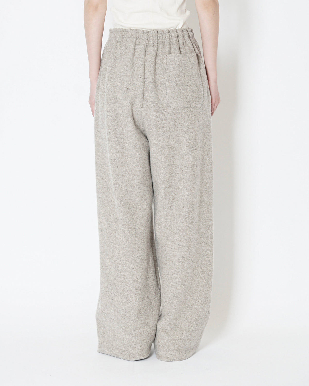 WOOL JERSEY EASY PANTS - BEIGE