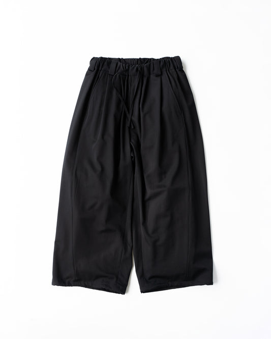 WOOL GABARDINE ADJUSTMENT PANTS - BLACK