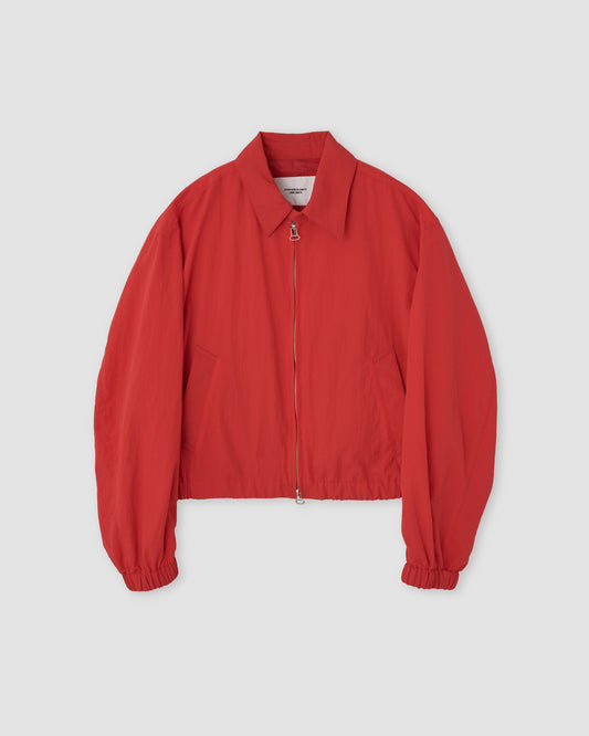NYLON TAFFETA OVERSIZED DRIZZLER JACKET - RED