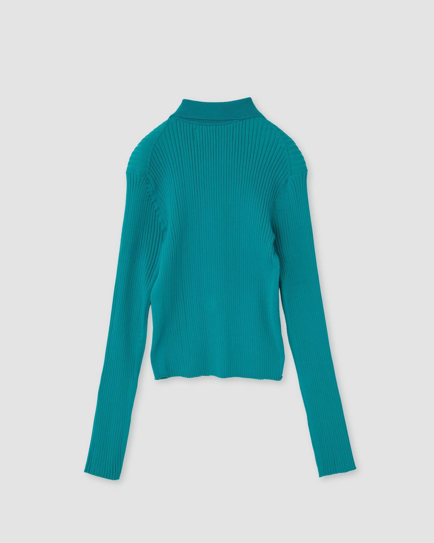 16G RIB DOUBLE ZIP CARDIGAN - AQUA BLUE