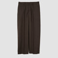 WOOL TROPICAL LOW WAIST TROUSER - BROWN