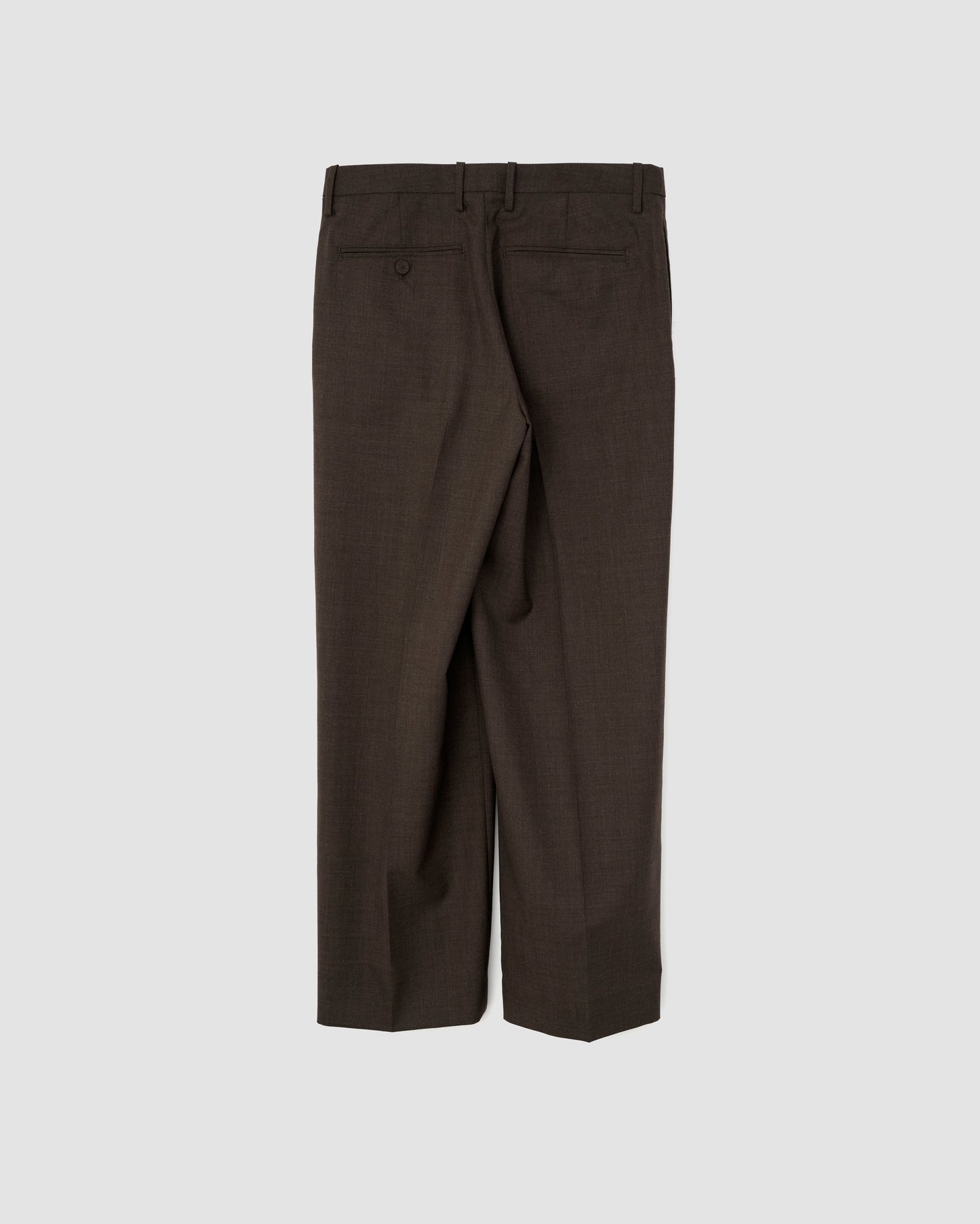 WOOL TROPICAL LOW WAIST TROUSER - BROWN