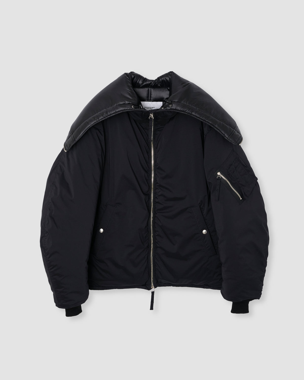 40D NYLON TAFFETA TACTICAL ZIP BLOUSON - BLACK