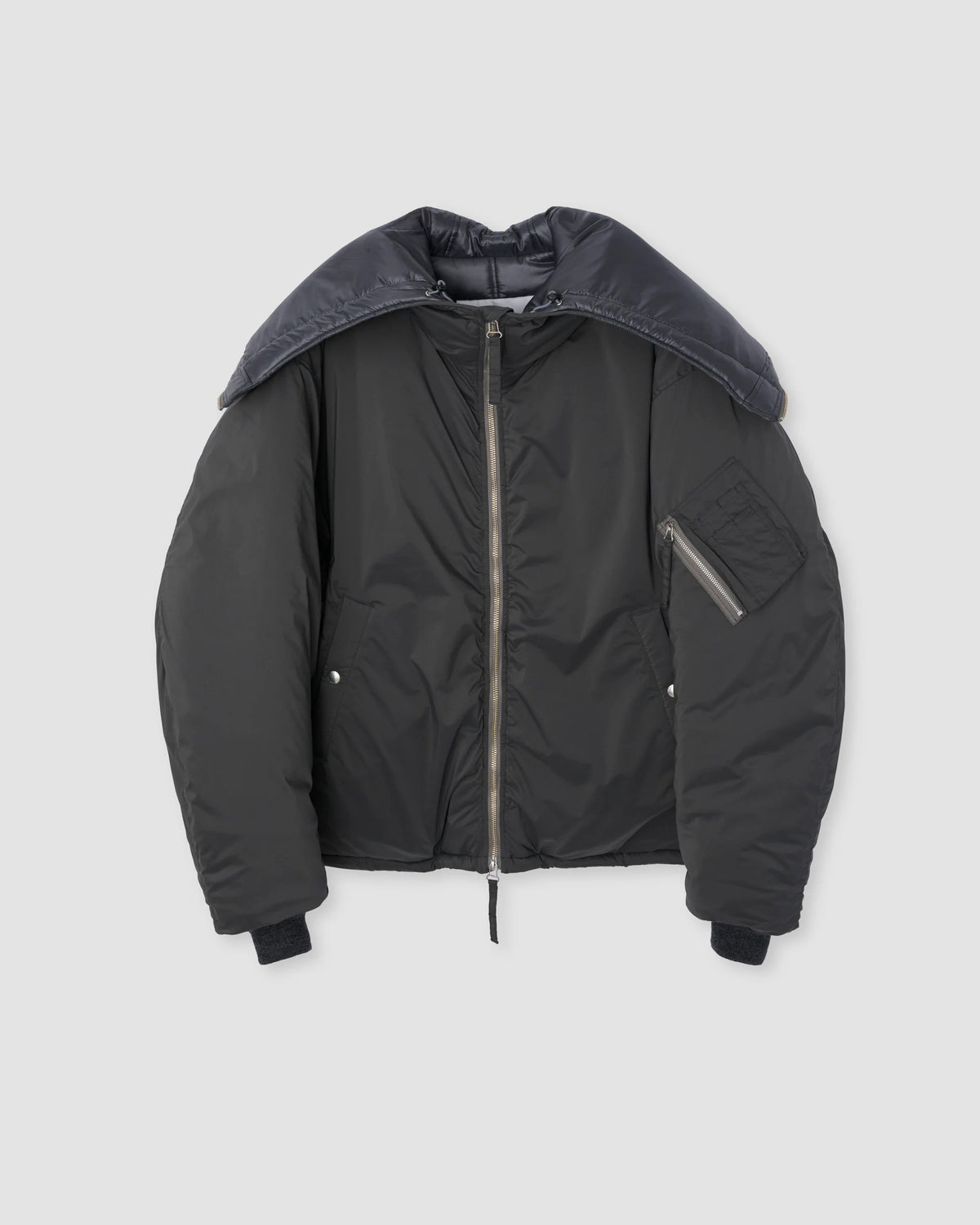 40D NYLON TAFFETA TACTICAL ZIP BLOUSON - BLACK