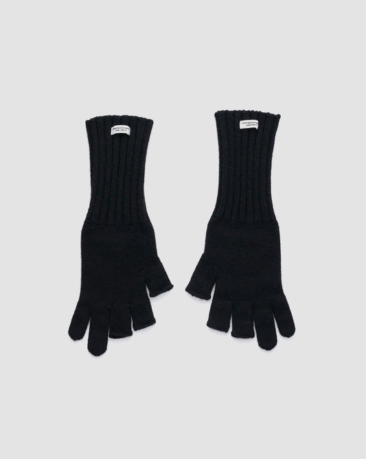 5G THREE FINGERLESS KNIT GLOVE - BLACK