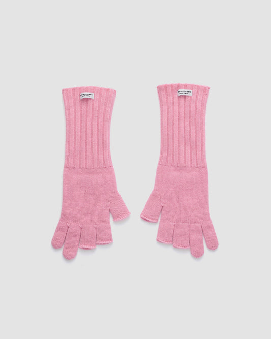 5G THREE FINGERLESS KNIT GLOVE - PINK