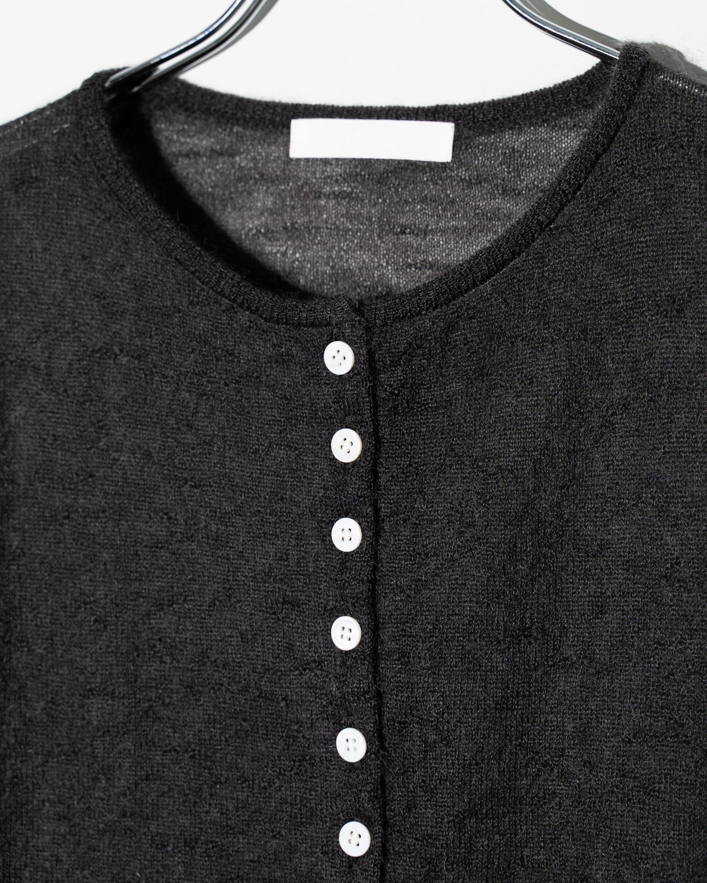 SUPER KID MOHAIR CARDIGAN - CHARCOAL
