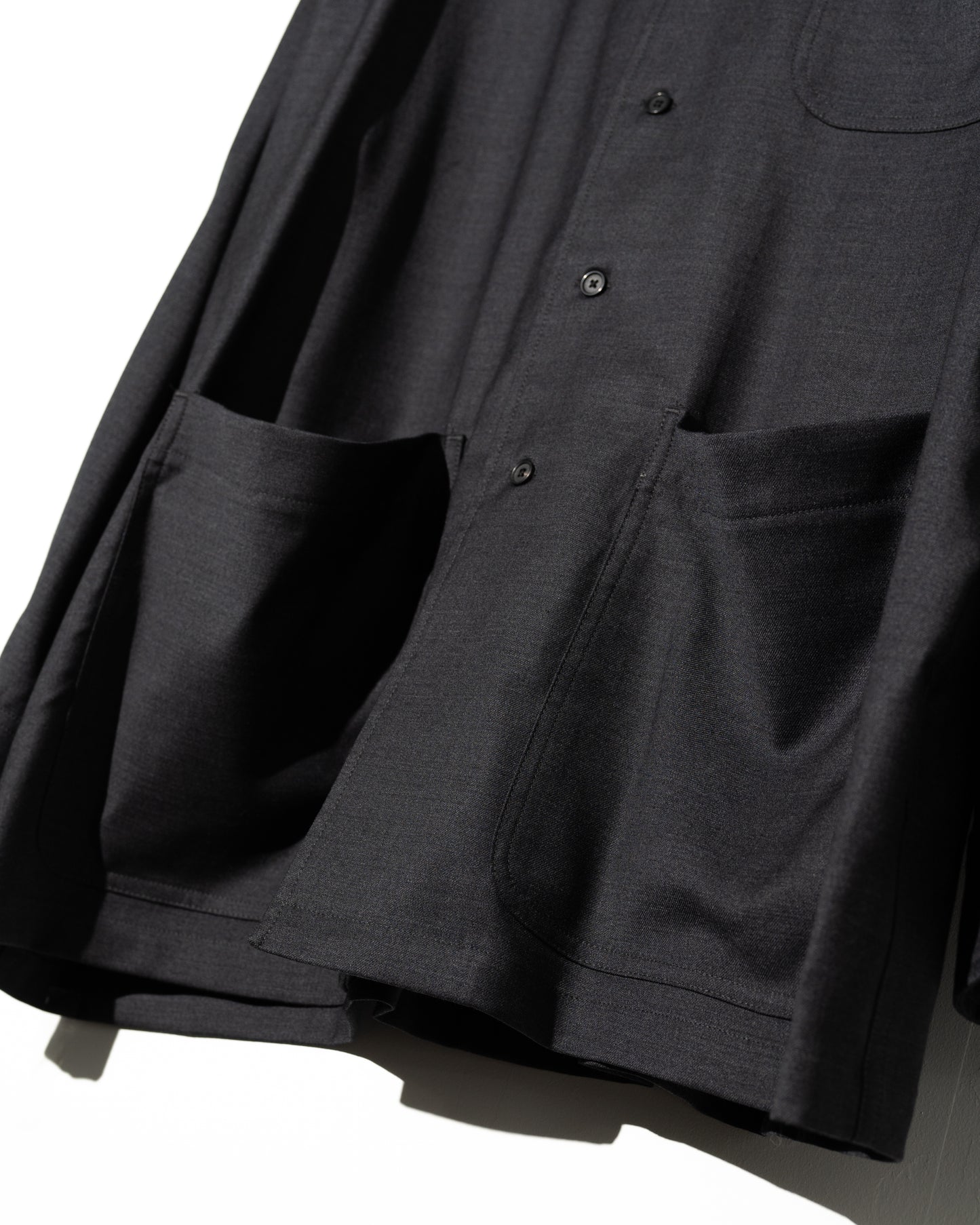 WOOL SILK CHORE JACKET - CHARCOAL GRAY