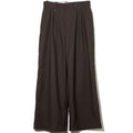 HOLLOW WIDE TROUSERS - DARK BROWN