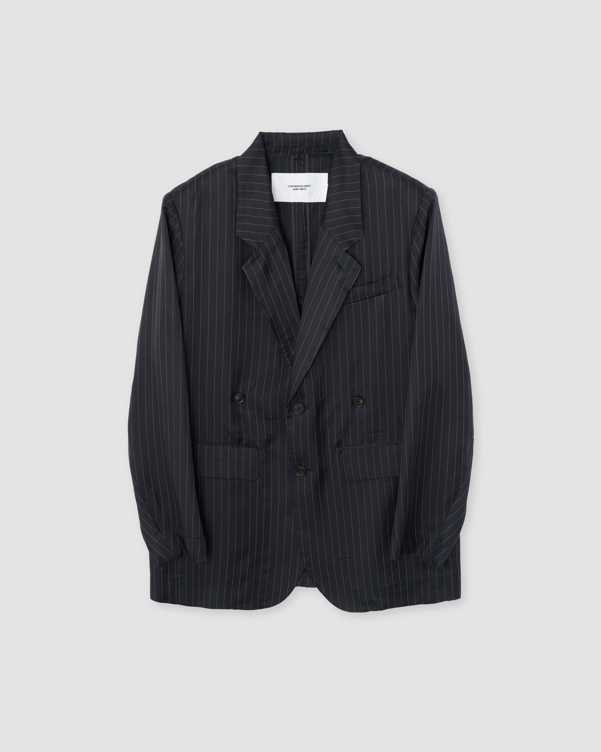 JANE SMITH (ジェーンスミス) STRIPE CUPRO NOTCH LAPEL JACKET NAVY