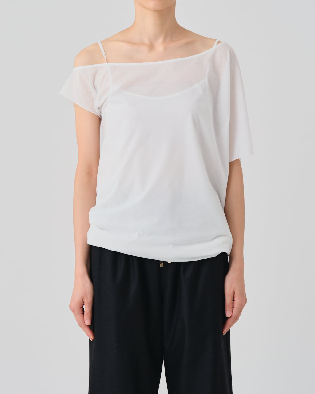 FRESCA ZERO JERSEY 3WAYS LAYERED ONE PIECE T - WHITE