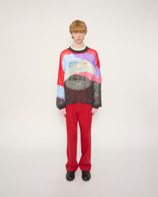 MOHAIR CREW NECK SWEATER - MULTI COLOR