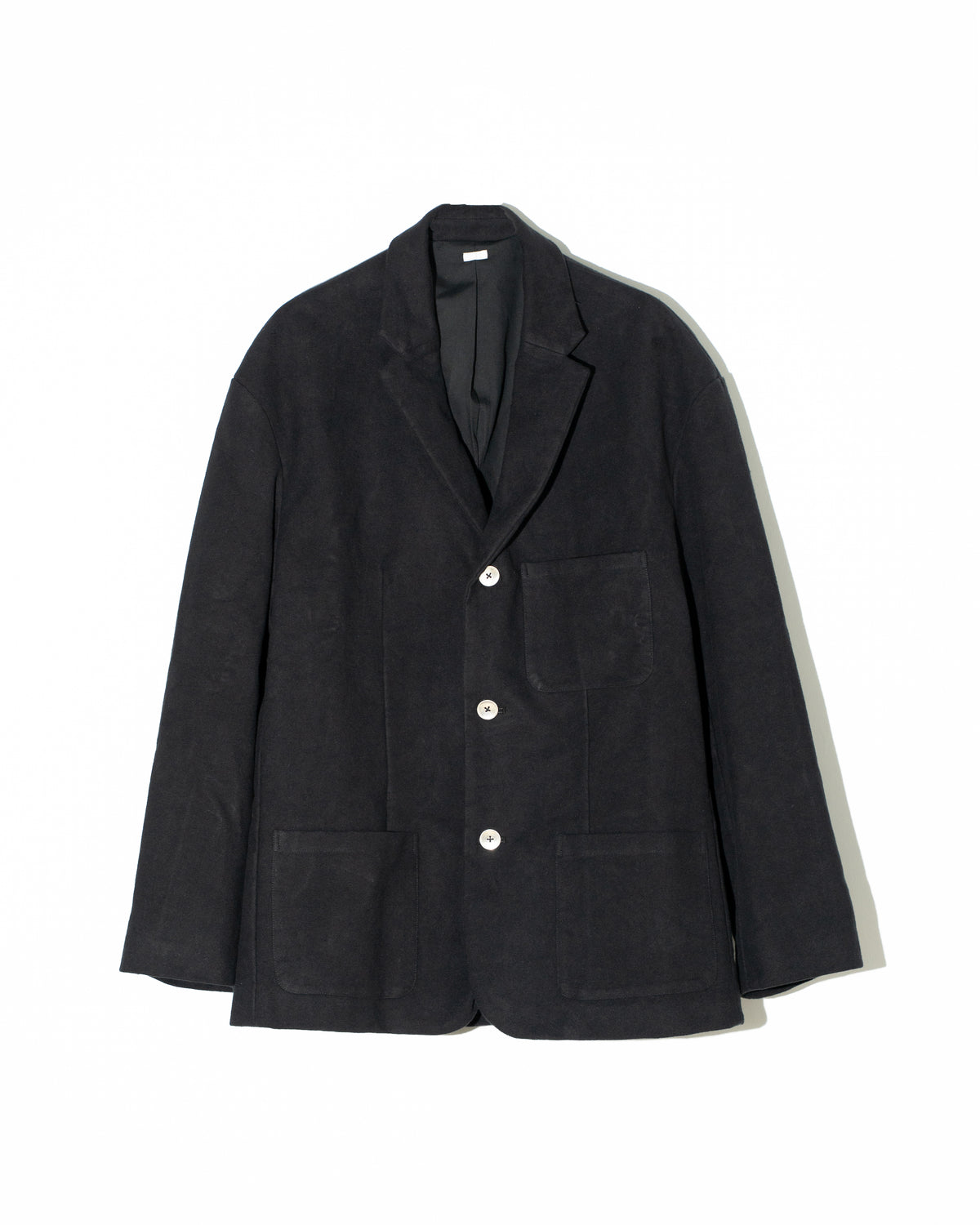 MOLESKIN SINGLE BRESTED JACKET - BLACK