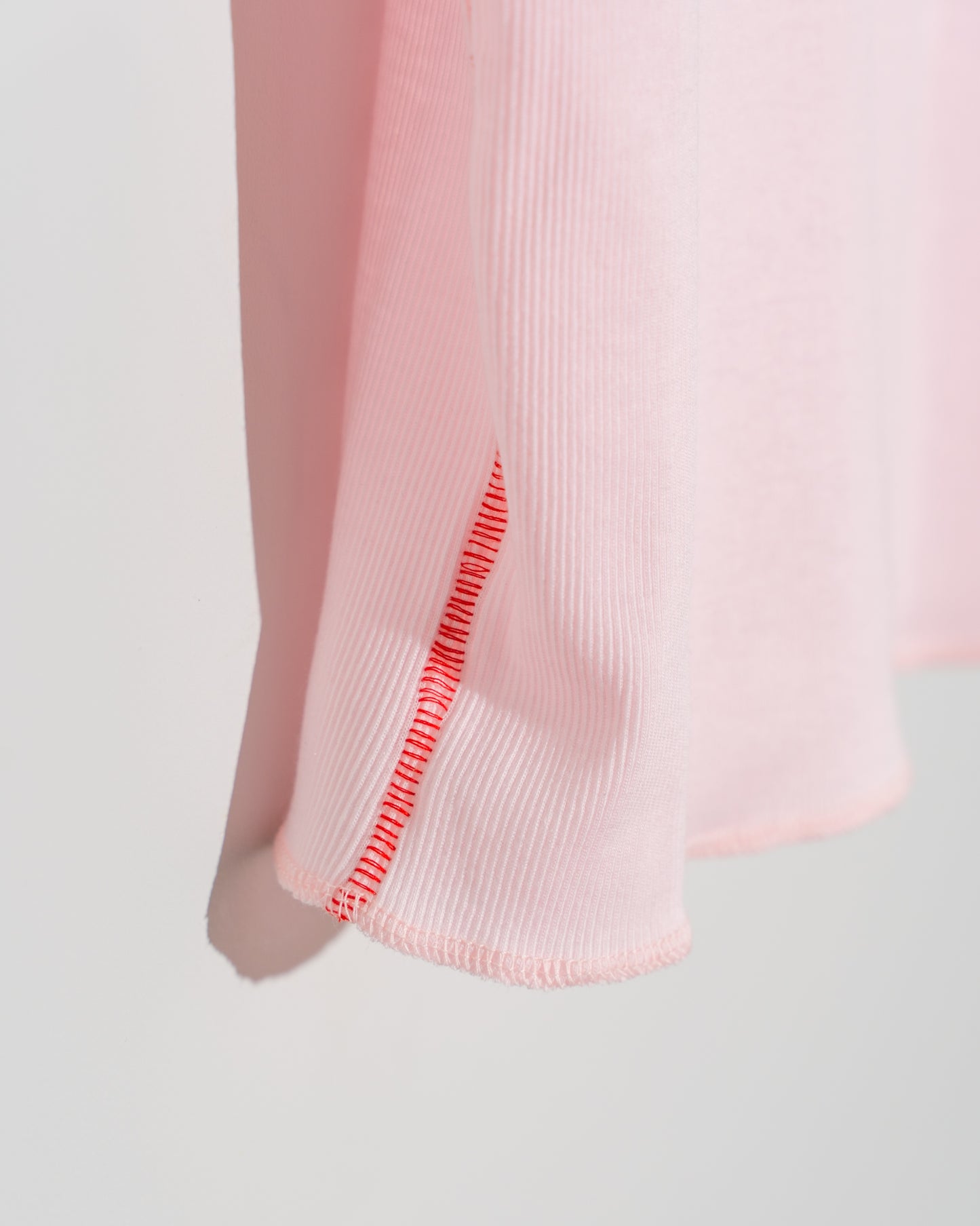 SOFT RIB HALF-SLEEVE TEE - LIGHT PINK