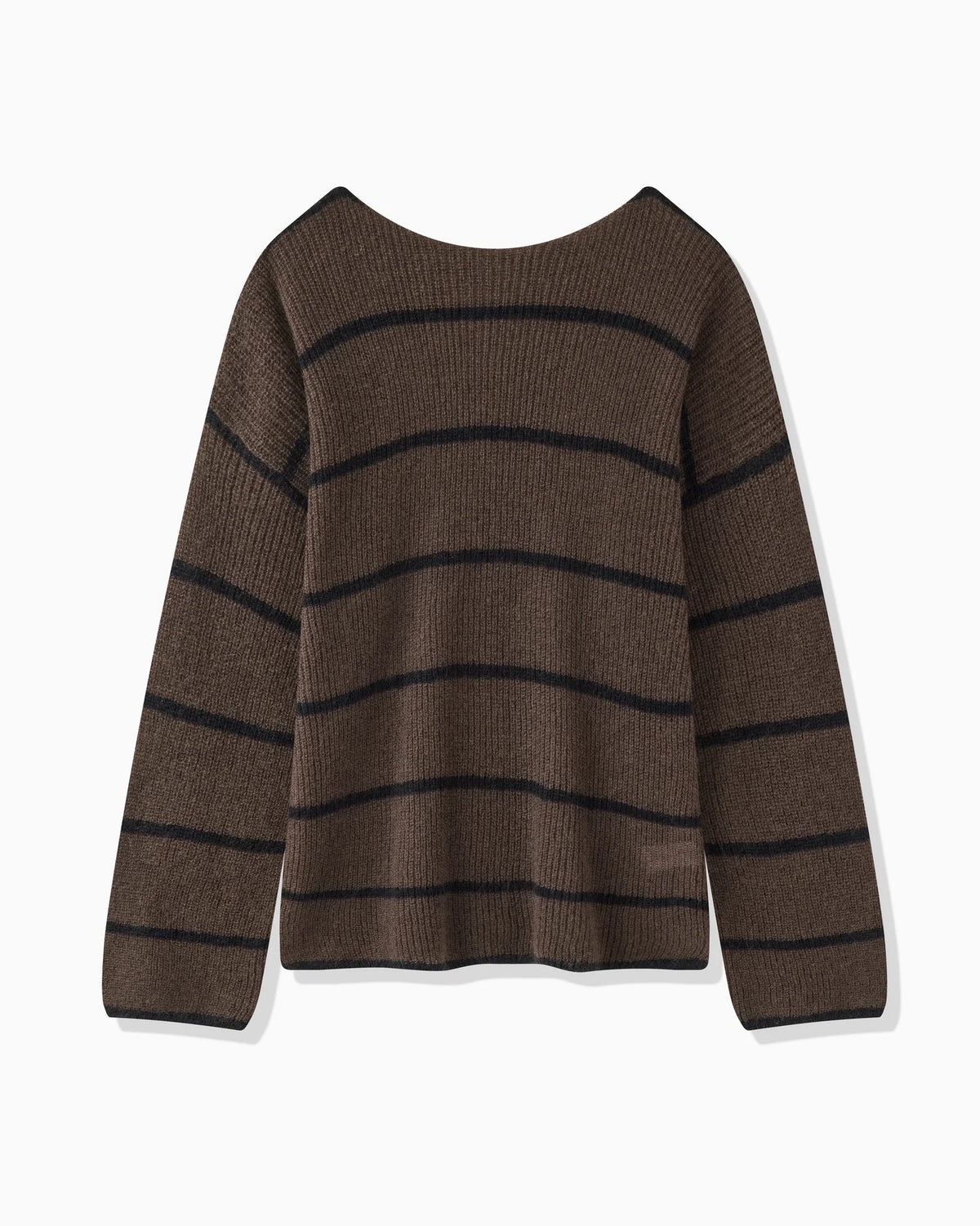 MOHAIR BORDER KNIT - BROWN