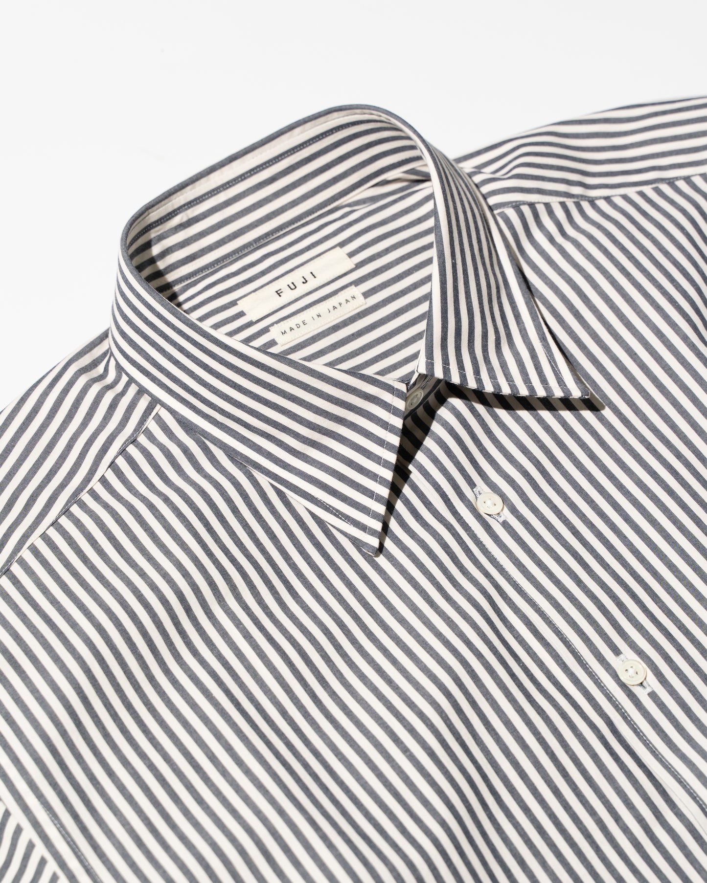 COTTON STRIPE SHIRT - NAVY
