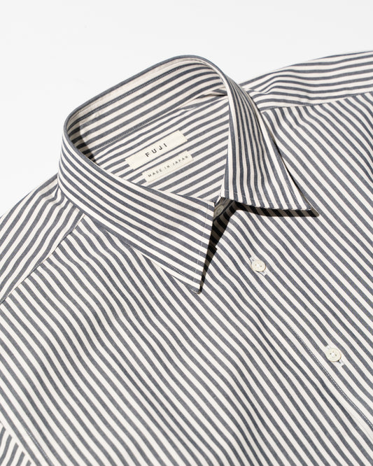 COTTON STRIPE SHIRT - NAVY