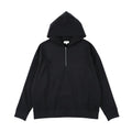 28G CUPRO HALF ZIP HOODIE - BLACK