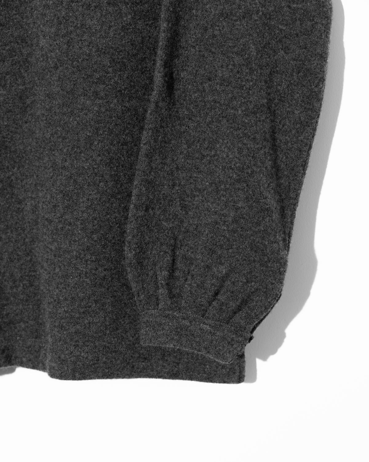 LAMBS CASHMERE KNIT SHIRT - CHARCOAL