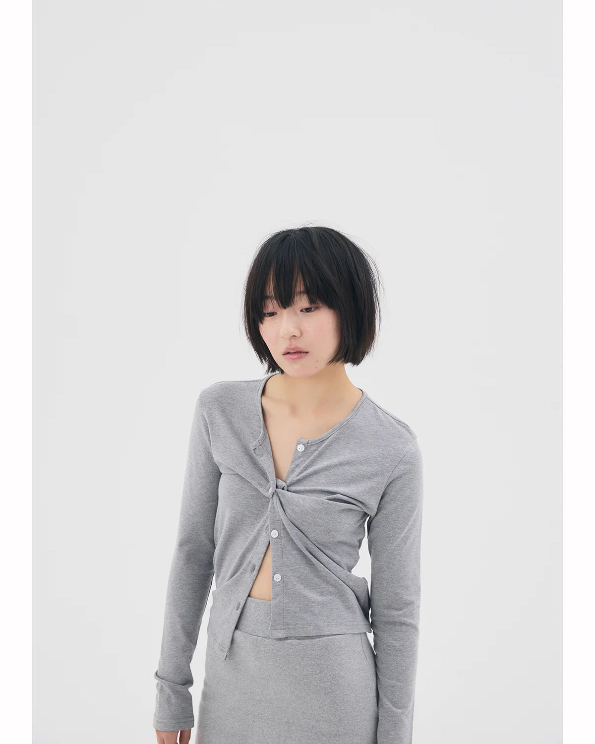 SET UP CARDI - GRAY