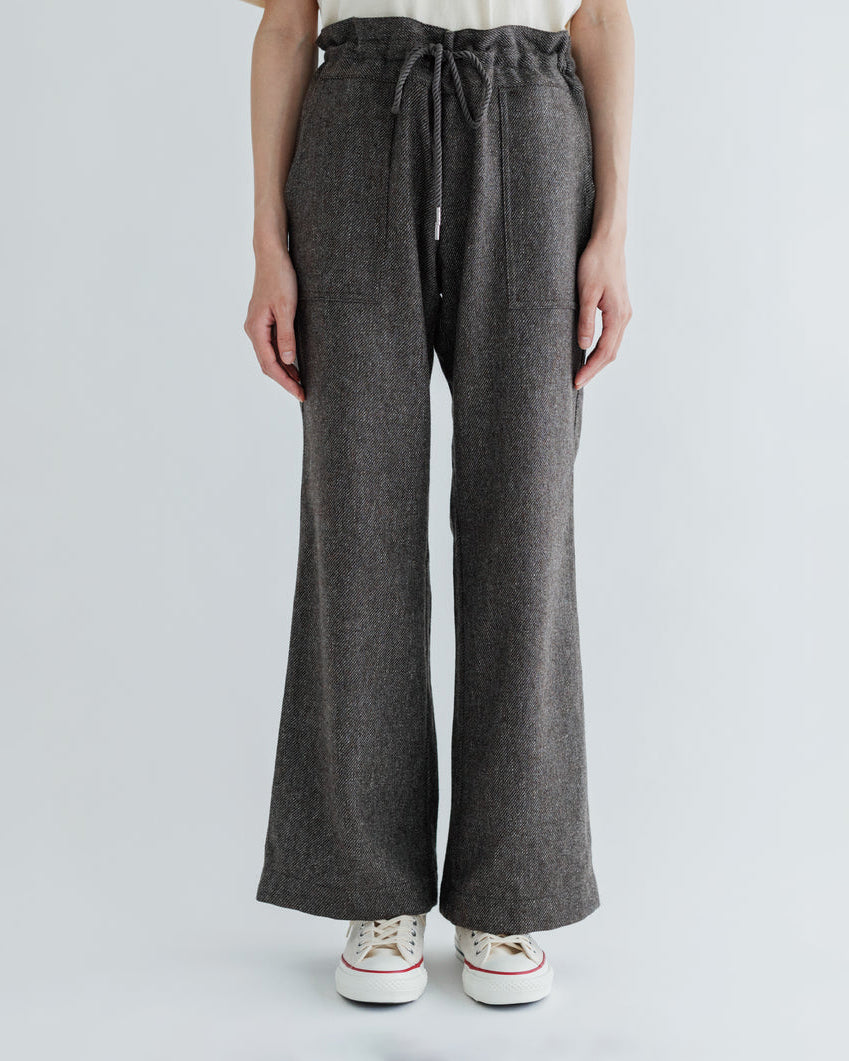 WOOL DRAWCODE PANTS - BROWN