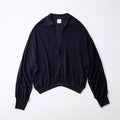 TENCEL CASHMERE SILK KNIT SKIPPER PULLOVER - NAVY