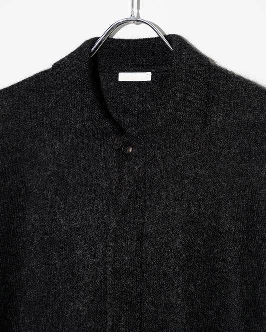 KID MOHAIR KNIT SHIRTS - BLACK