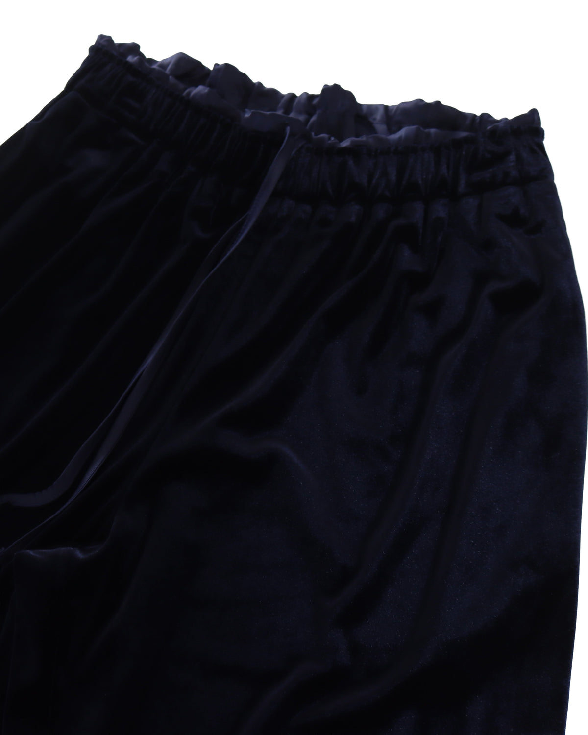 LAYERED VELOUR PANTS - NAVY