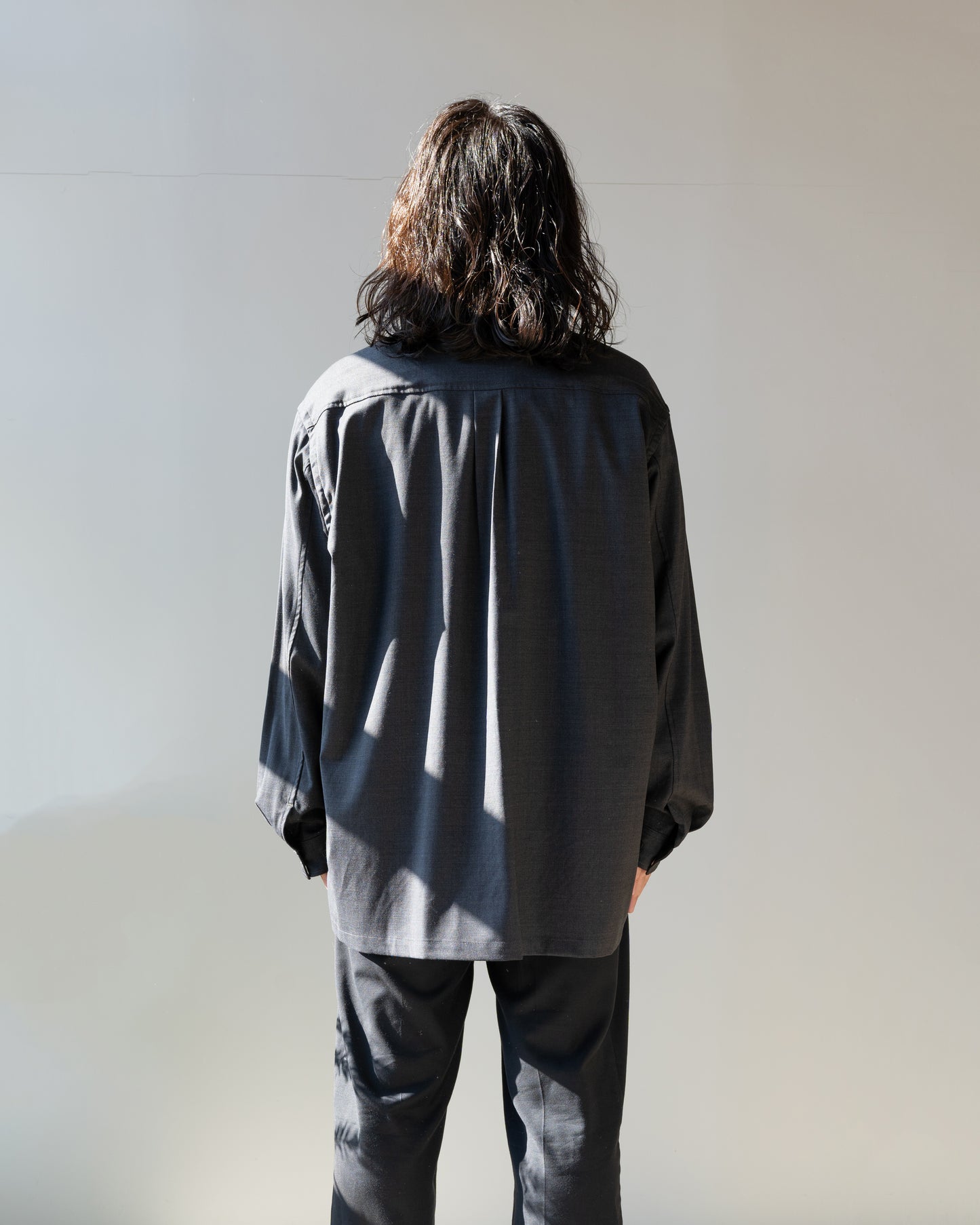 WOOL SILK CHORE JACKET - CHARCOAL GRAY