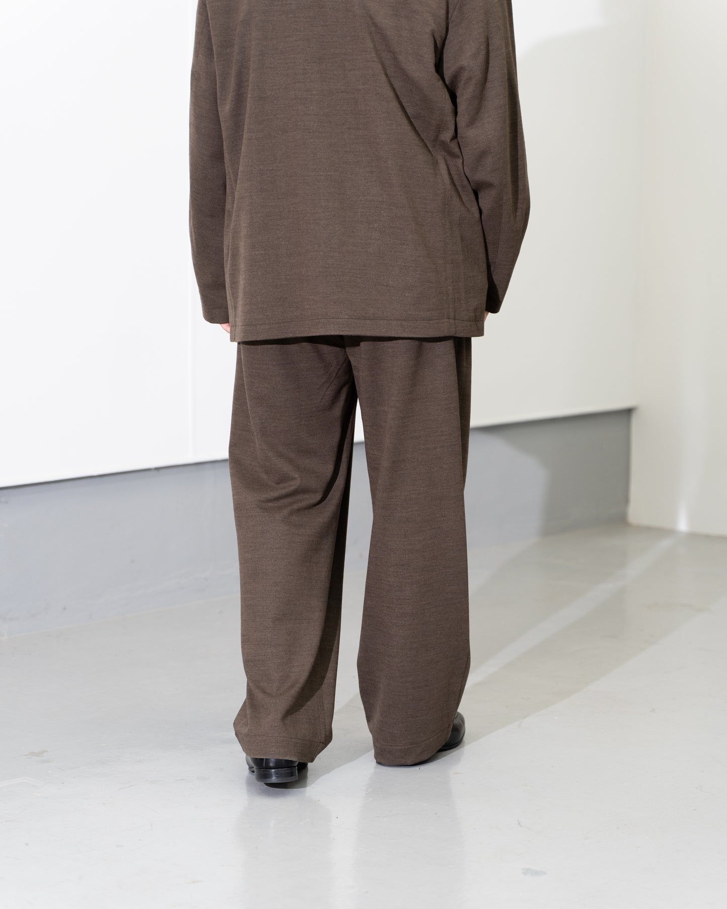 36G WOOL HERRINGBONE TROUSER - BROWN