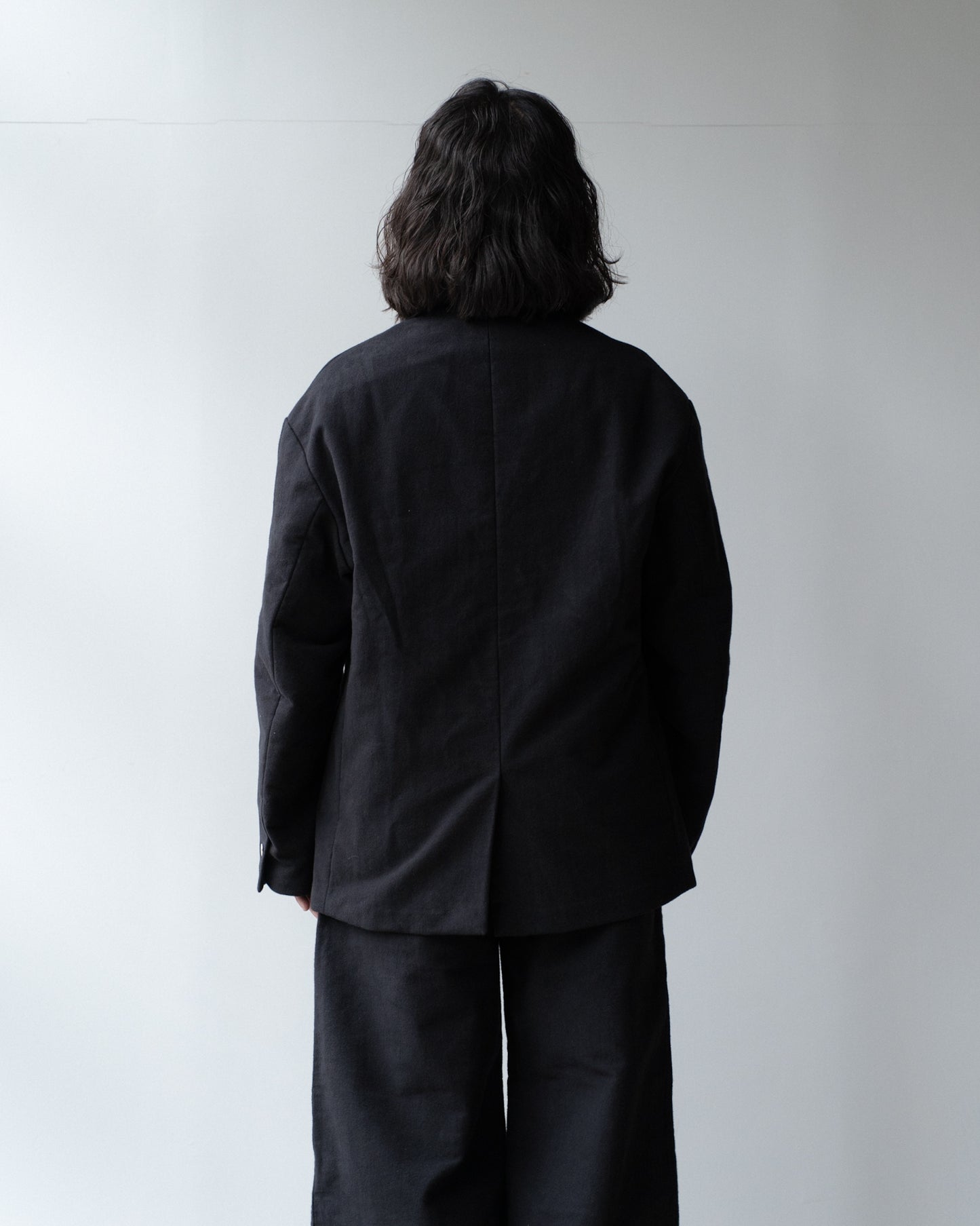 MOLESKIN SINGLE BRESTED JACKET - BLACK