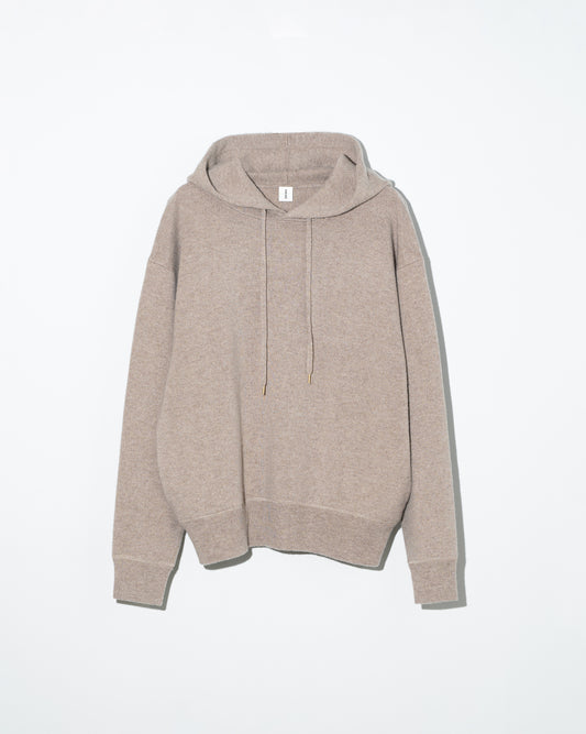 WOOL CASHMERE HOODIE PO - T.BEIGE